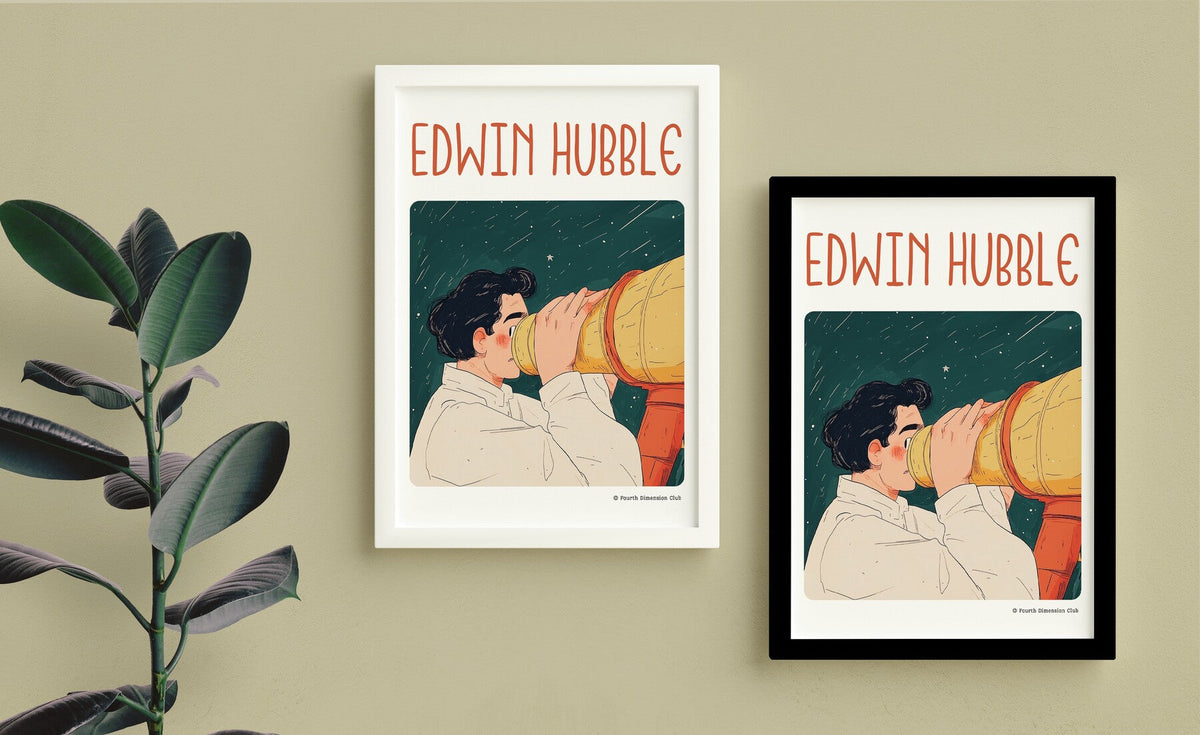 Edwin Hubble Framed Poster — back view