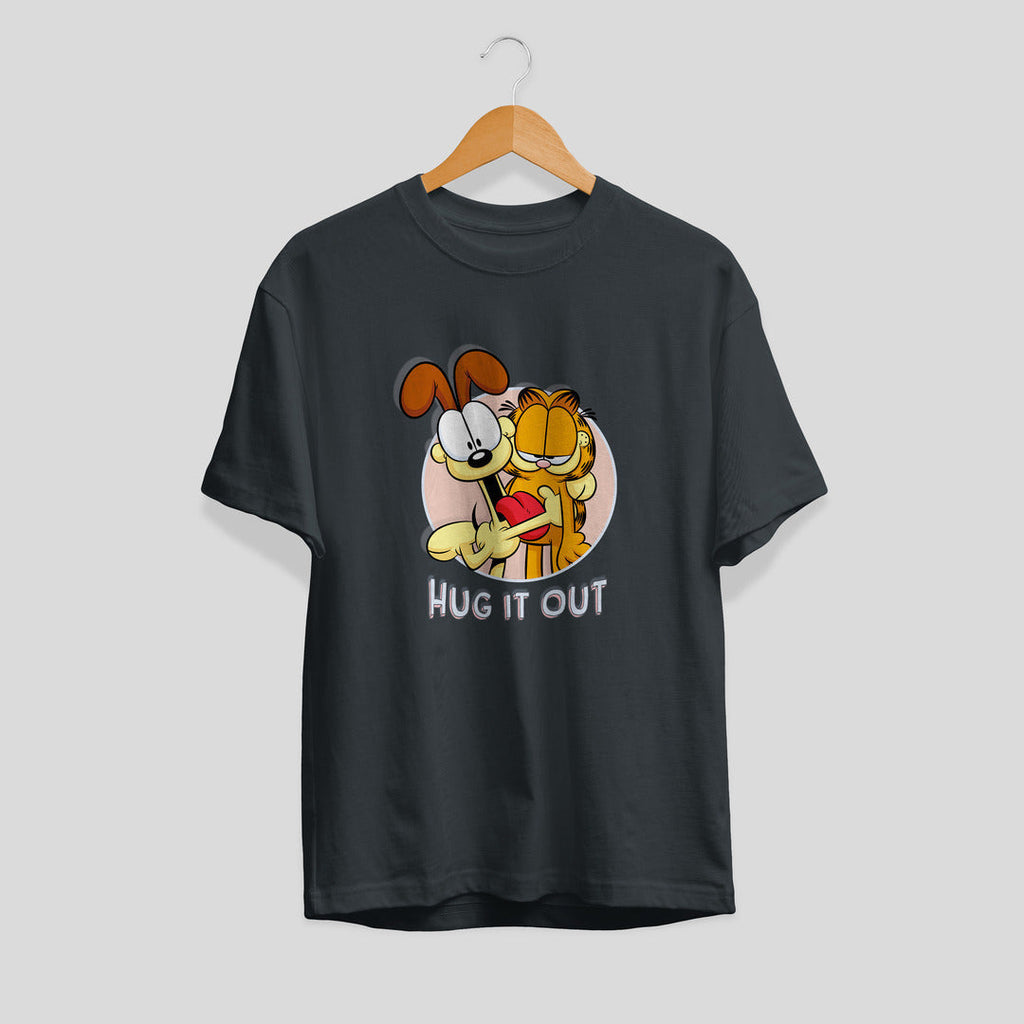 Hug It Out Unisex Half Sleeve T-Shirt — Steel Grey