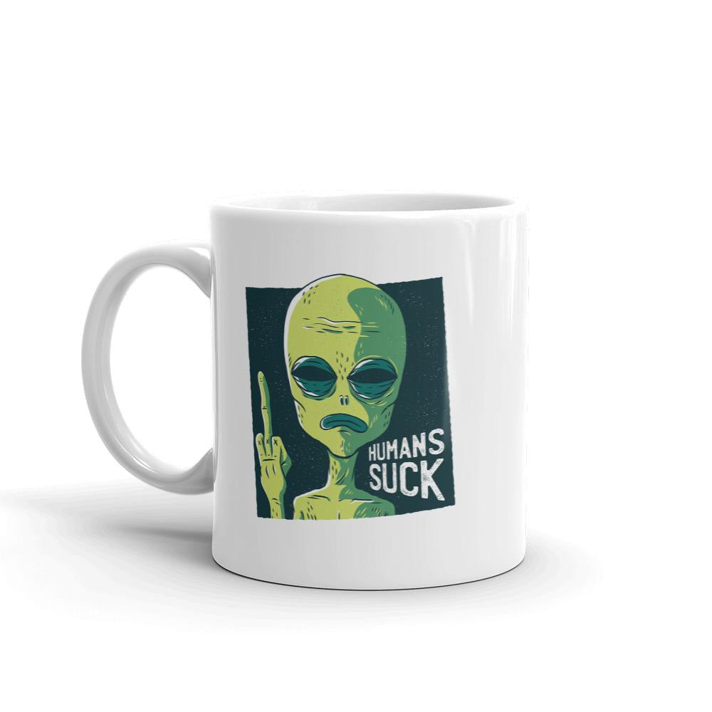 Humans Suck Alien Coffee Mug — detail view 3