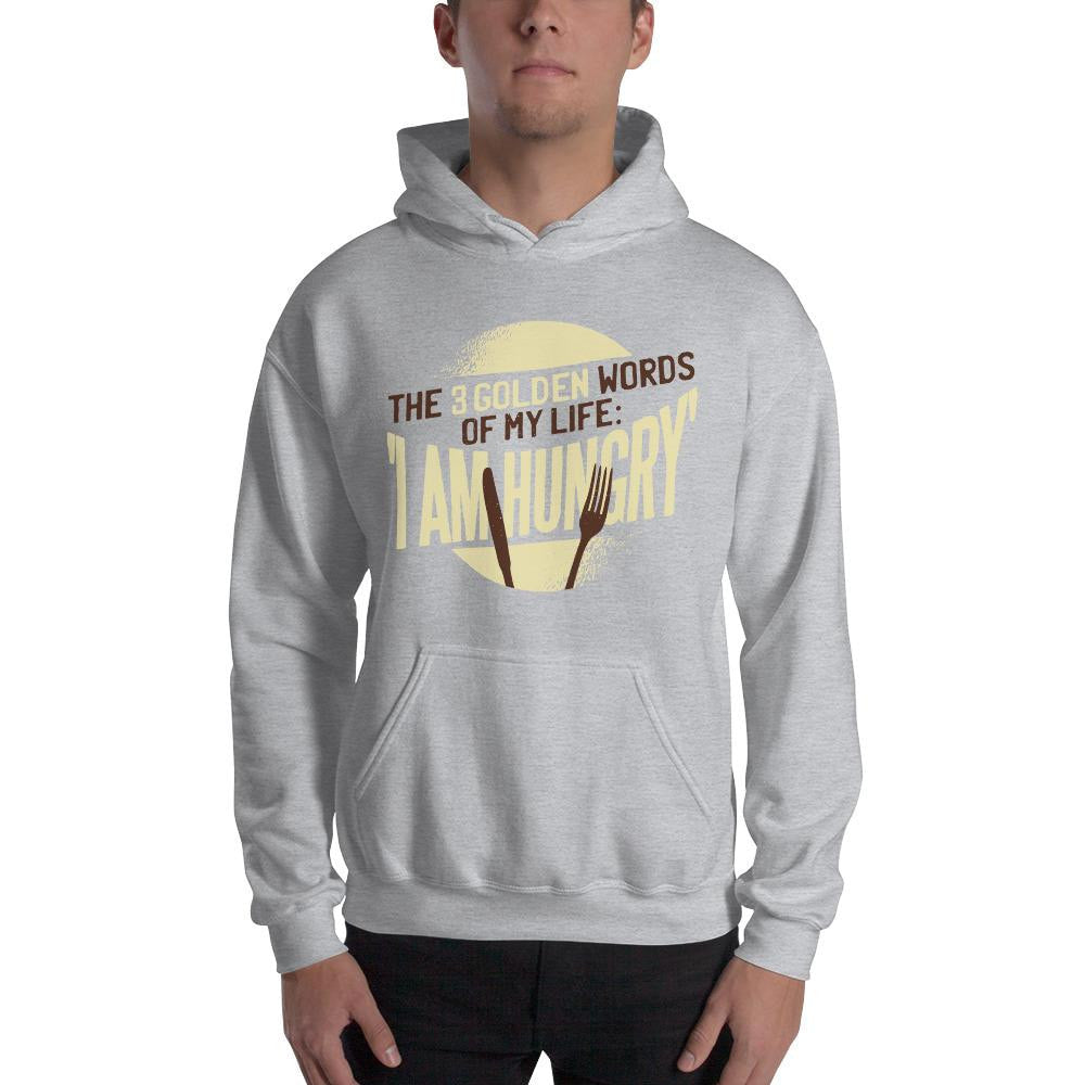 I am Hungry Unisex Hooded Sweatshirt — detail view 2