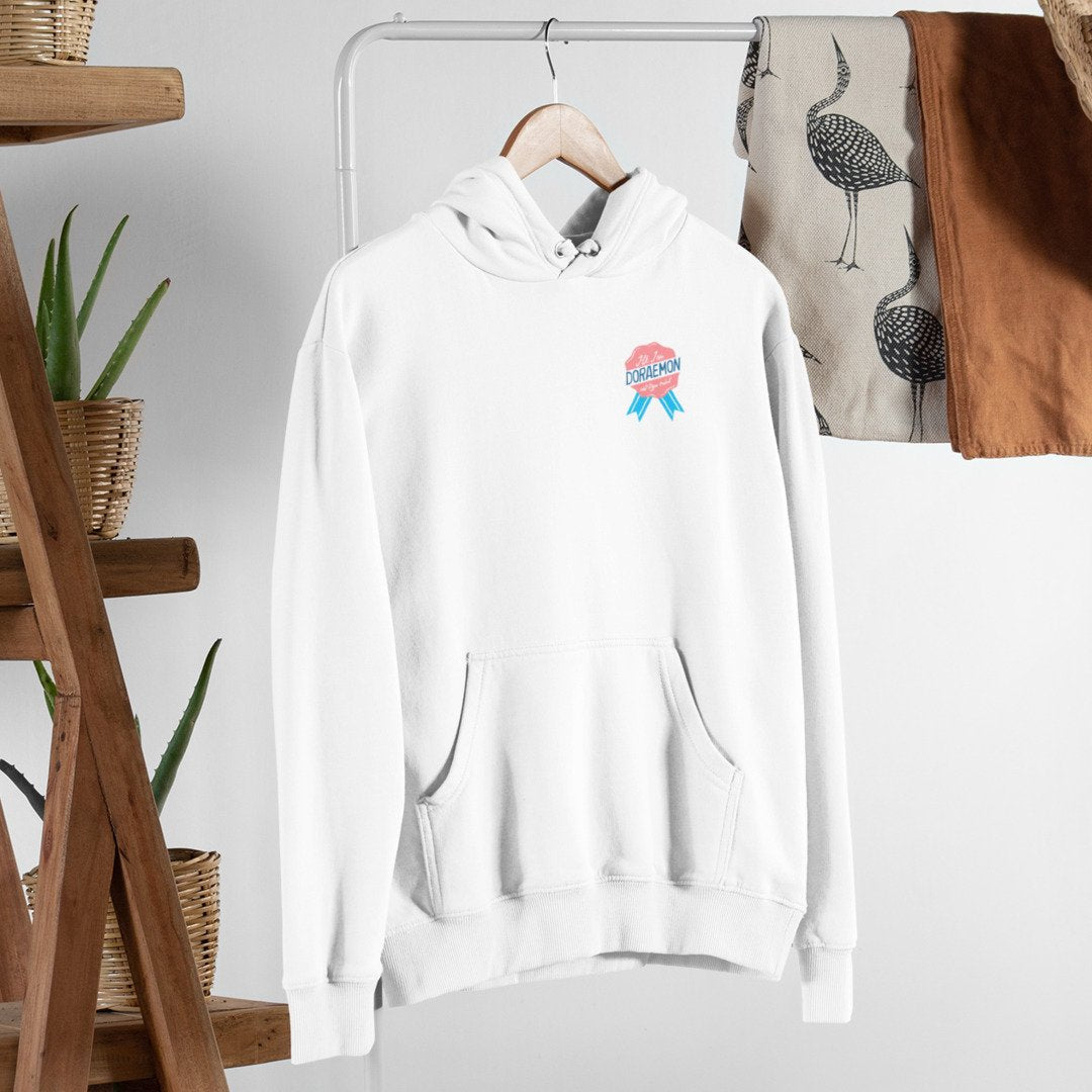 I am Doraemon Unisex Hooded Sweatshirt — White