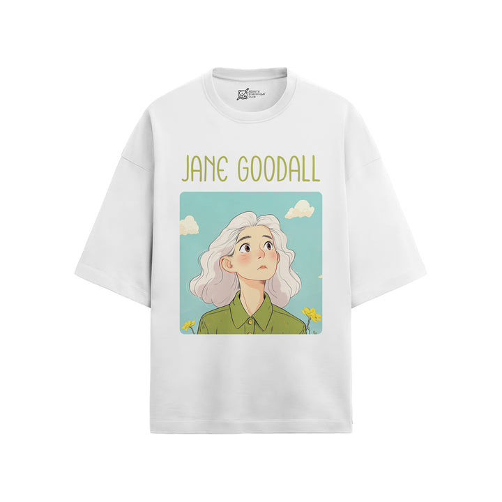 Jane Goodall Oversized French Terry T-Shirt #GeniusDoodles