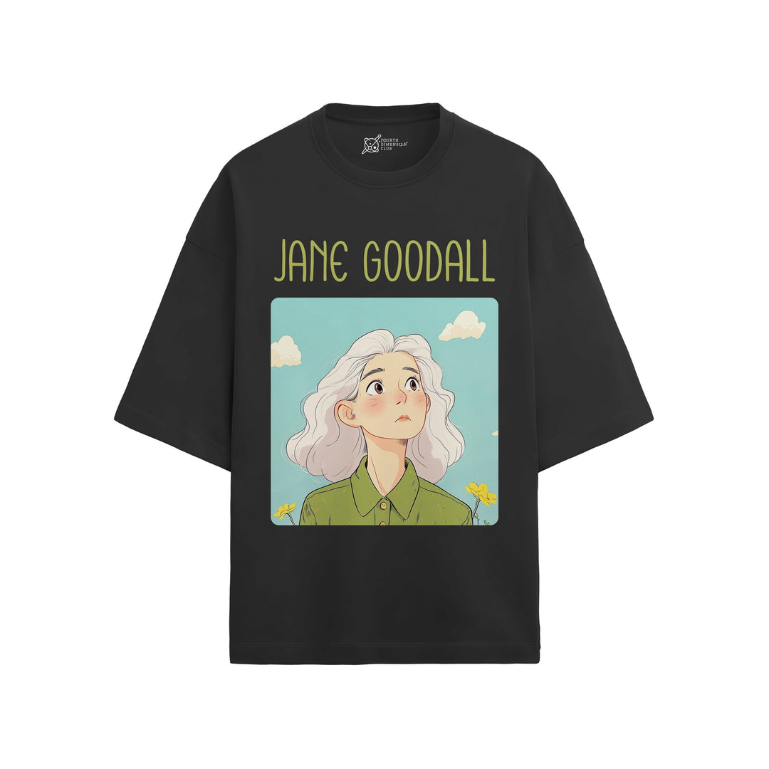 Jane Goodall Oversized French Terry T-Shirt #GeniusDoodles