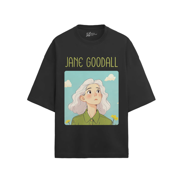 Jane Goodall Oversized French Terry T-Shirt #GeniusDoodles