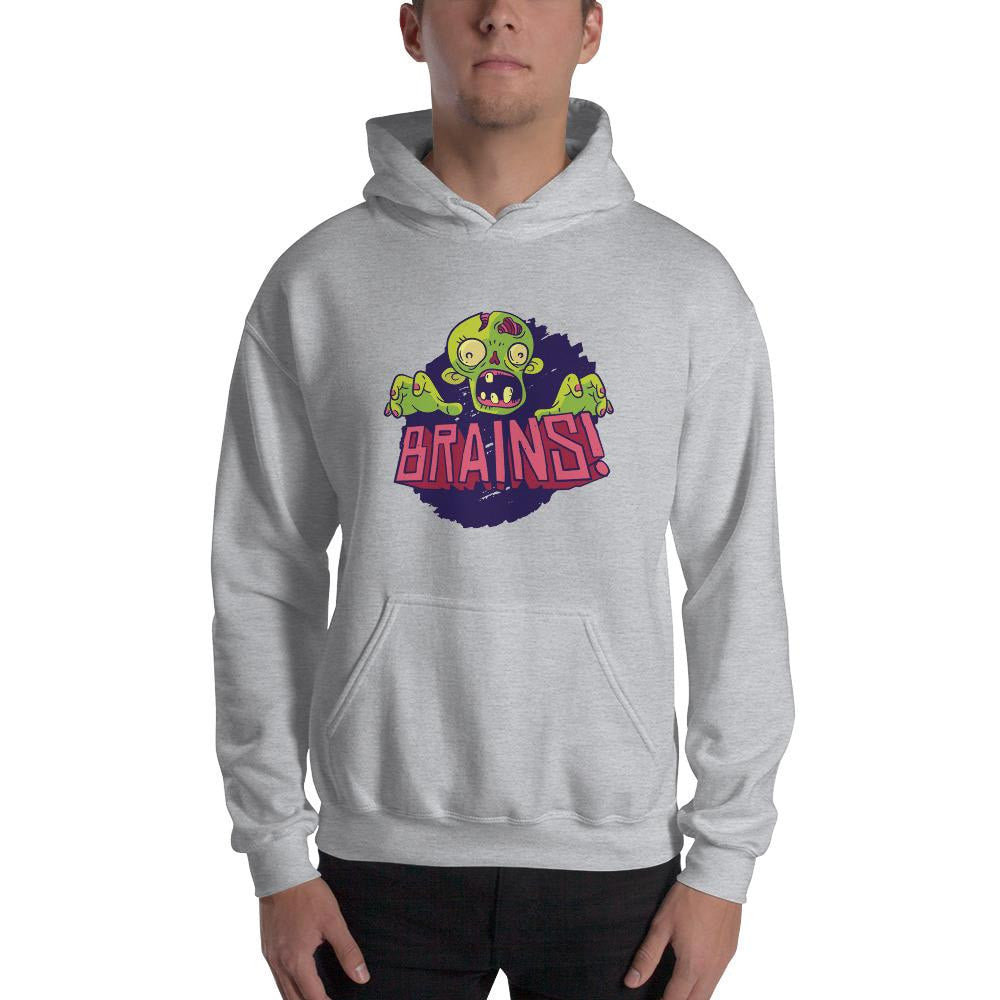 Zombie Brains Unisex Hooded Sweatshirt — detail view 4