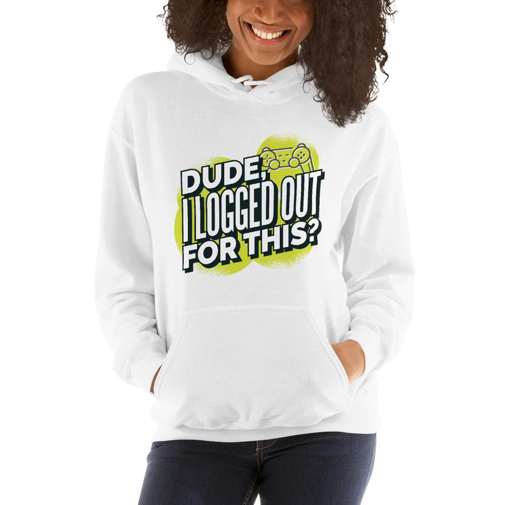 Logged Out Unisex Hooded Sweatshirt — detail view 2