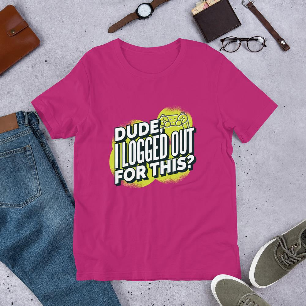 Logged Out Half Sleeve T-Shirt — Pink