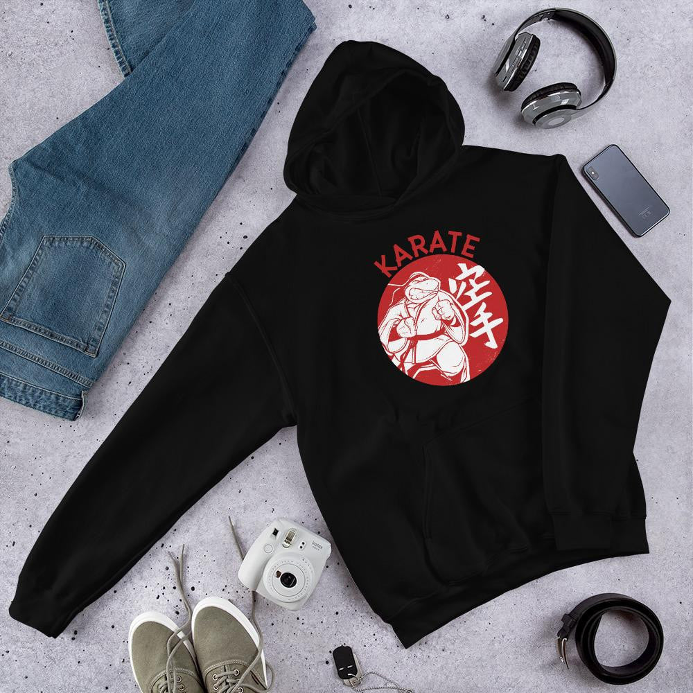 Karate Turtle Unisex Hooded Sweatshirt — Black