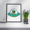 Kawaii Alien framed poster – Fourth Dimension Club
