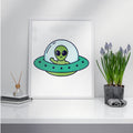 Kawaii Alien Framed Poster — A3 12 X 18 Inch (2)