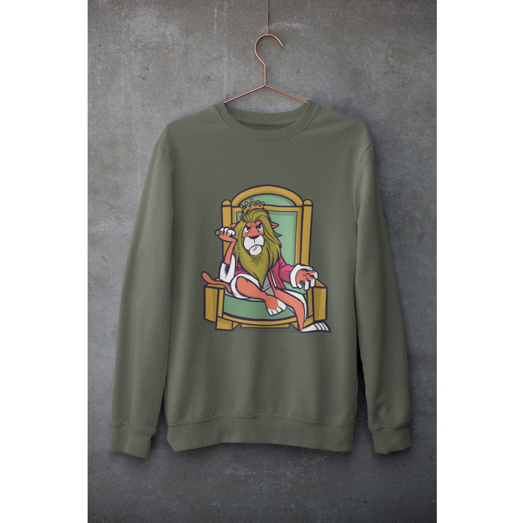 King Lion Unisex Sweatshirt — Olive