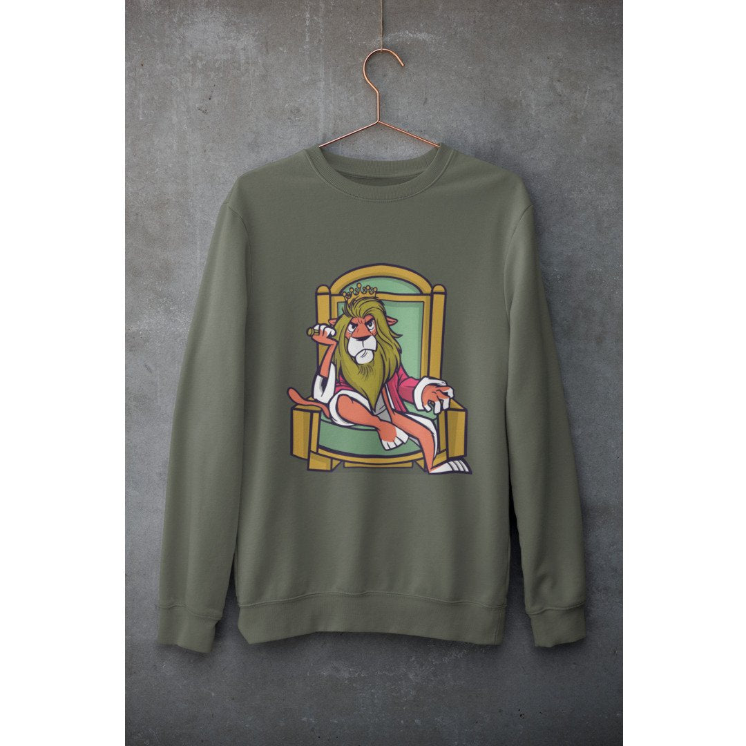 King Lion Unisex Sweatshirt — Olive