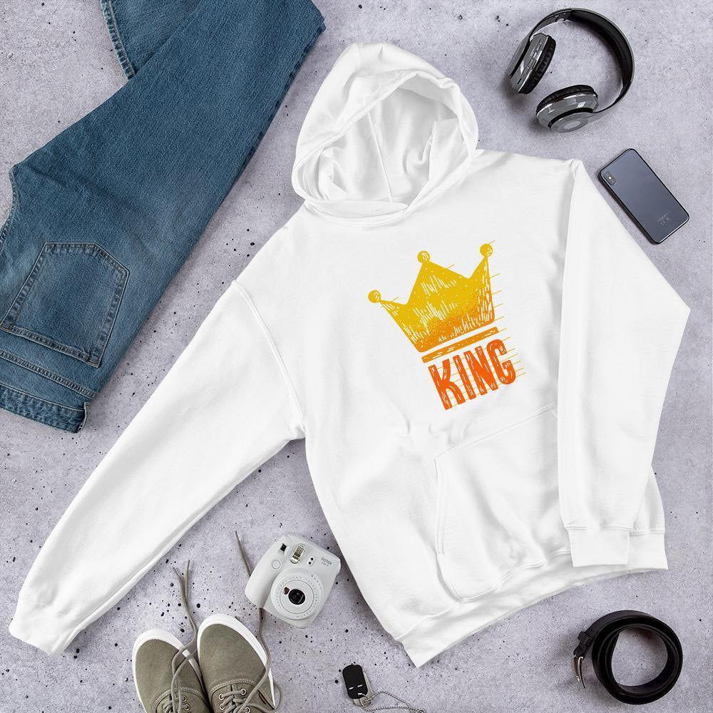 King Crown Unisex hooded Sweatshirt — White