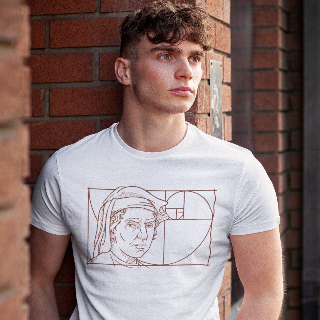 Cotton t-shirt with Leonardo Fibonacci print