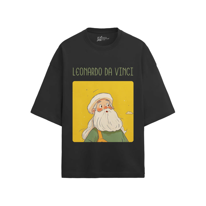 Leonardo da Vinci Oversized French Terry T-Shirt #GeniusDoodles