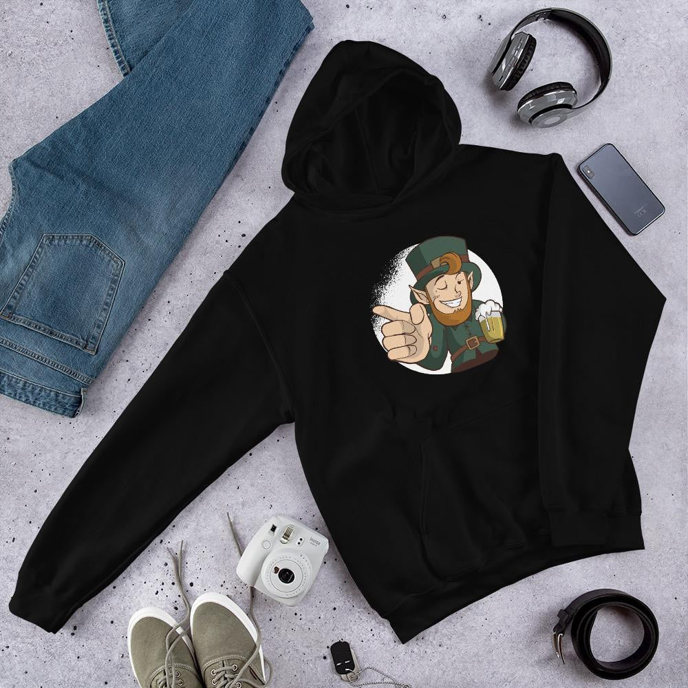 Winking Leprechaun Unisex Hooded Sweatshirt