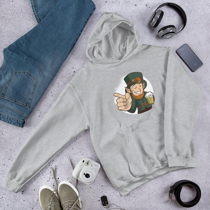 Winking Leprechaun Unisex Hooded Sweatshirt