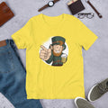 Winking Leprechaun Half Sleeve T-Shirt — Yellow