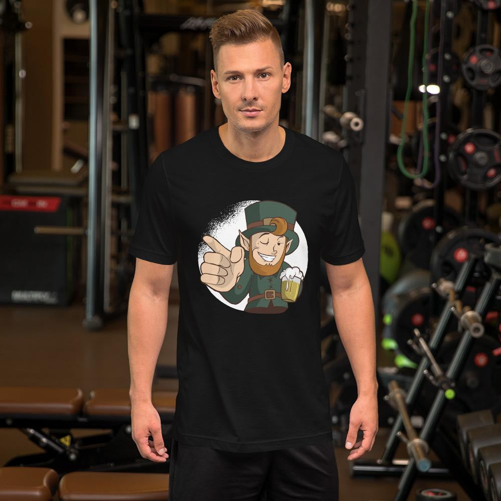 Winking Leprechaun Half Sleeve T-Shirt — detail view 10