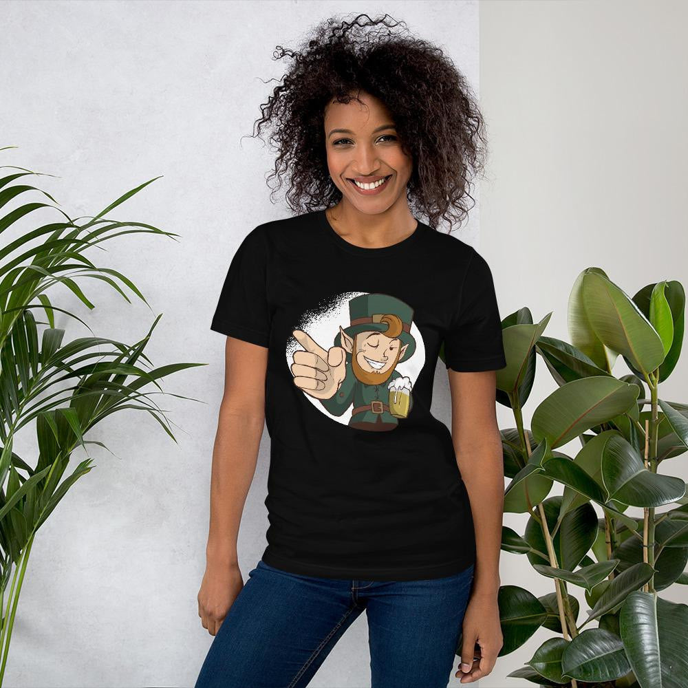 Winking Leprechaun Half Sleeve T-Shirt — detail view 11