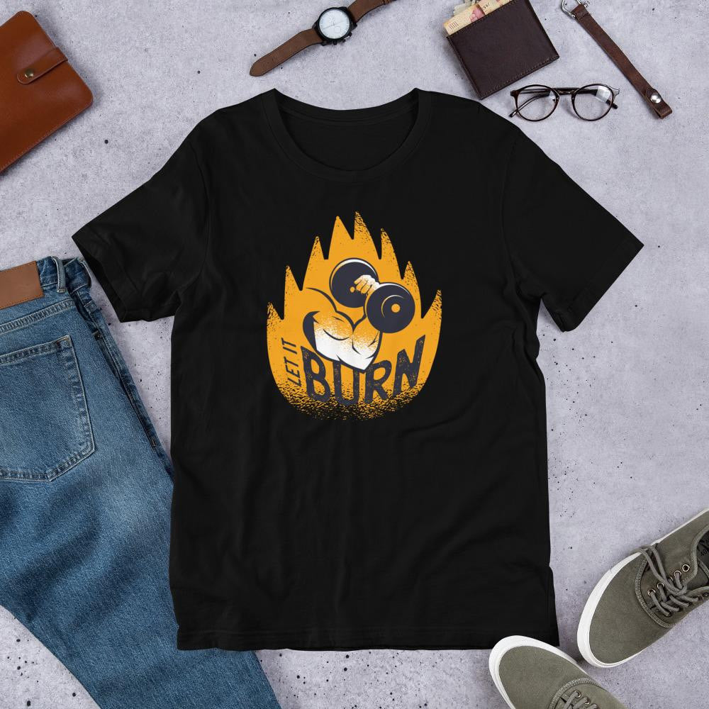Let It Burn Half Sleeve T-Shirt — Black