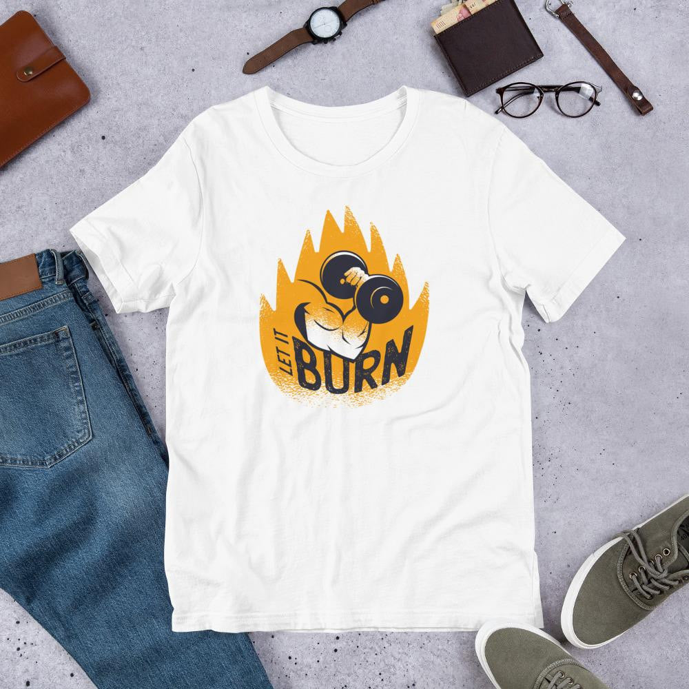 Let It Burn Half Sleeve T-Shirt — White