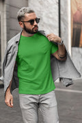 Men/Unisex Plain Half Sleeve T-Shirt — Light Green