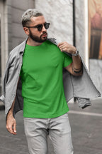 Men/Unisex Plain Half Sleeve T-Shirt — Light Green