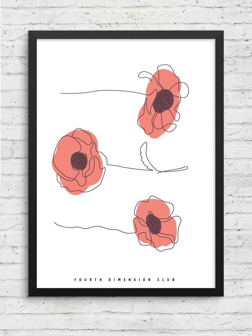Abstract Flowers framed poster – Fourth Dimension Club