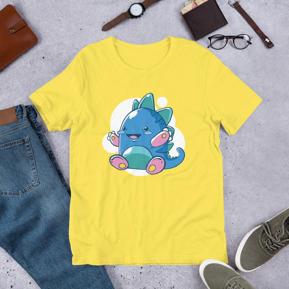 Baby Dino Half Sleeve T-Shirt — Yellow