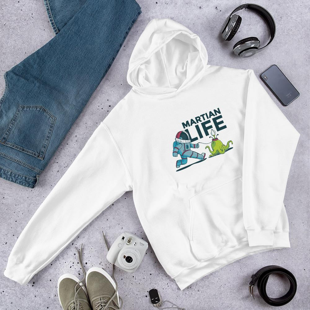 Martian Life alien hoodie front graphic – Fourth Dimension Club