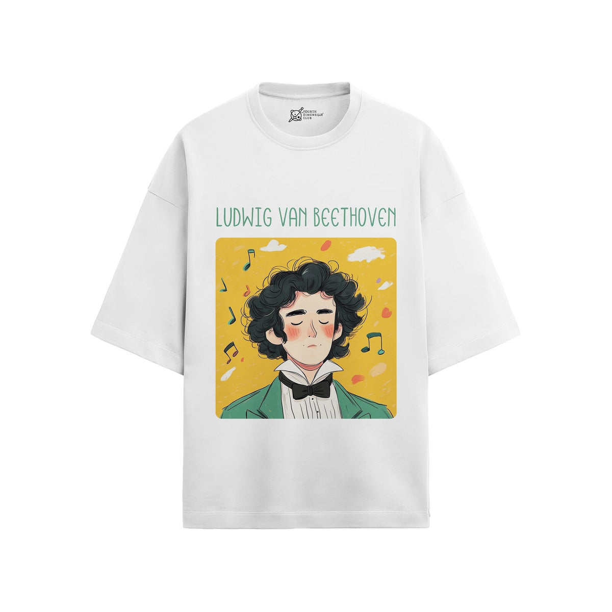 Ludwig van Beethoven Oversized French Terry T-Shirt — white-1