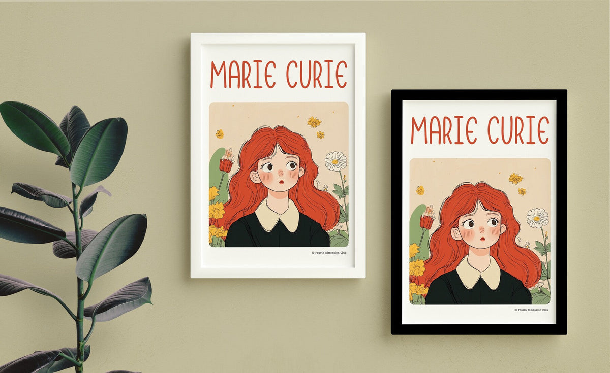 Marie Curie Framed Poster — back view