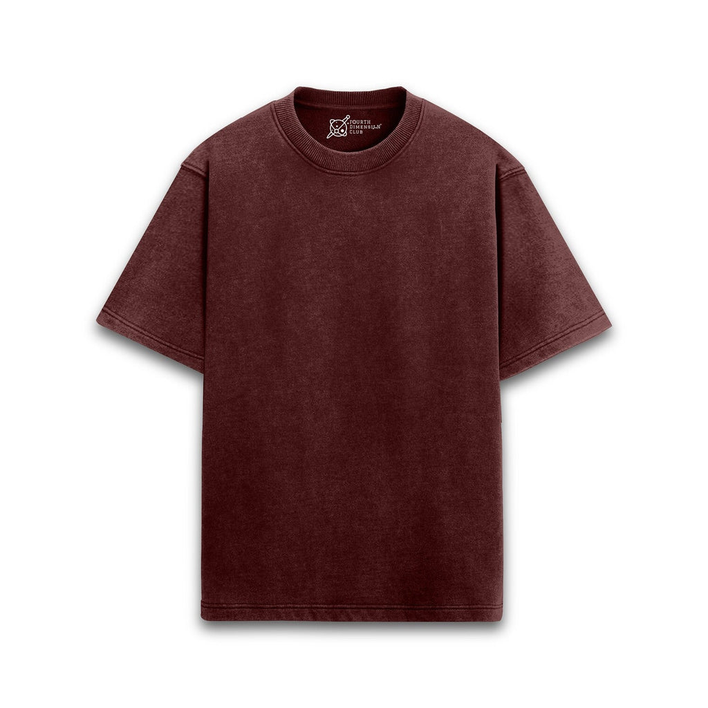 Timeless Acid Wash Oversized T-Shirts — maroon