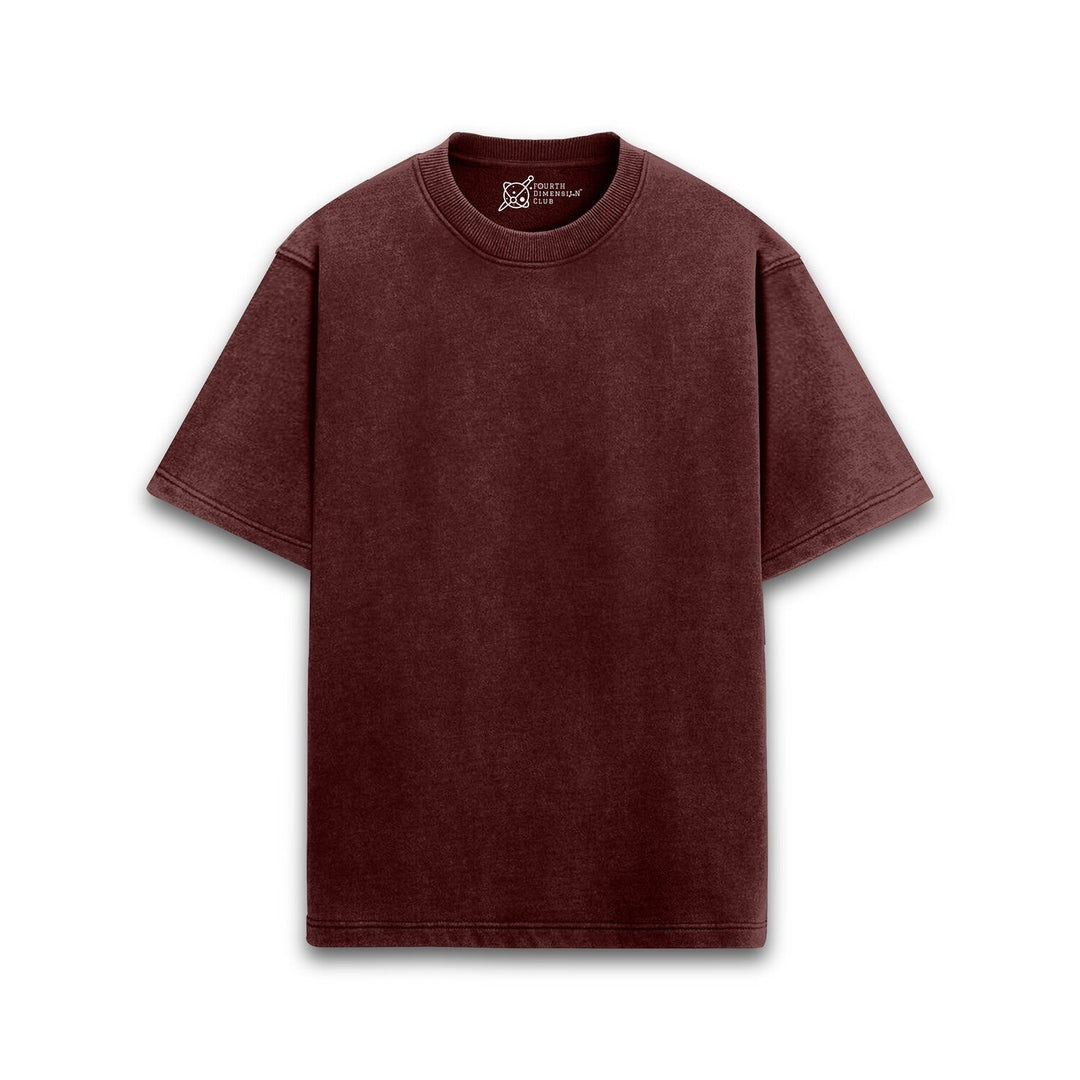 Timeless Acid Wash Oversized T-Shirts — maroon