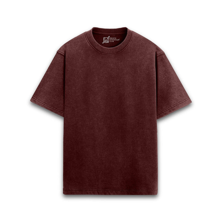 Timeless Acid Wash Oversized T-Shirts — maroon