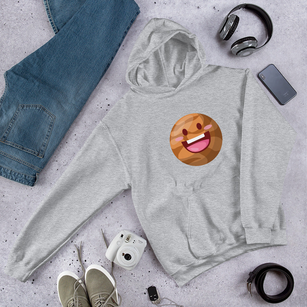 Mars Cartoon Unisex Hooded Sweatshirt — Grey