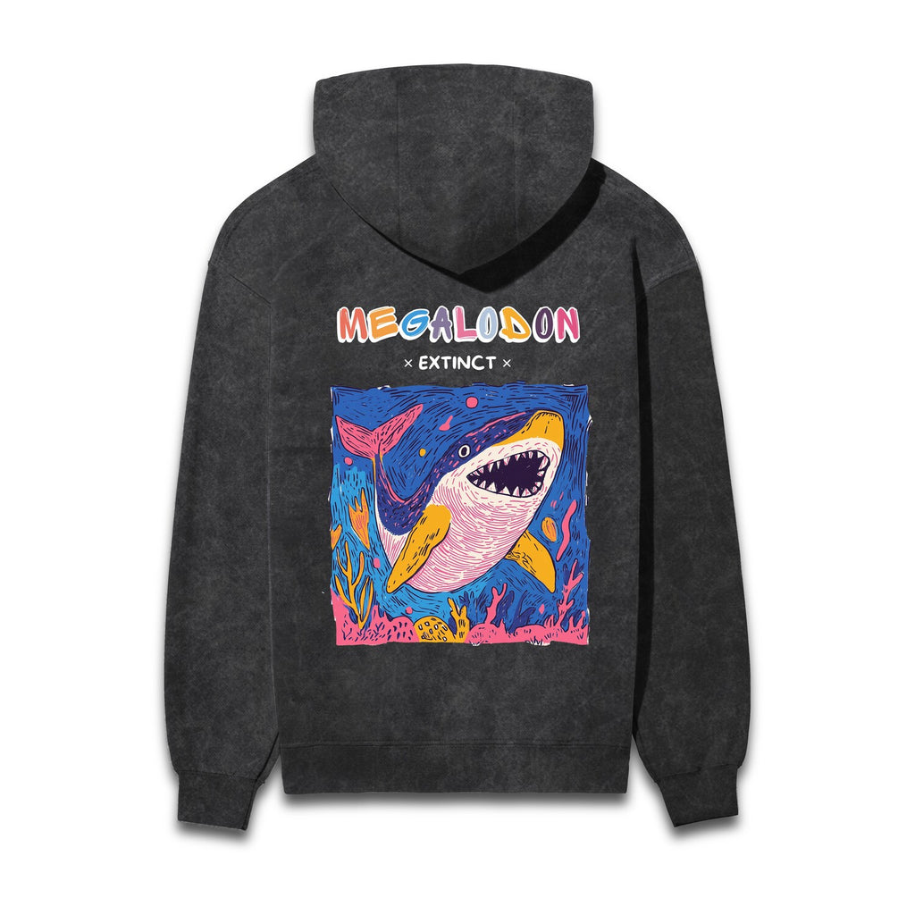 Megalodon Acid Wash Hooded Sweatshirts #AncientArchives