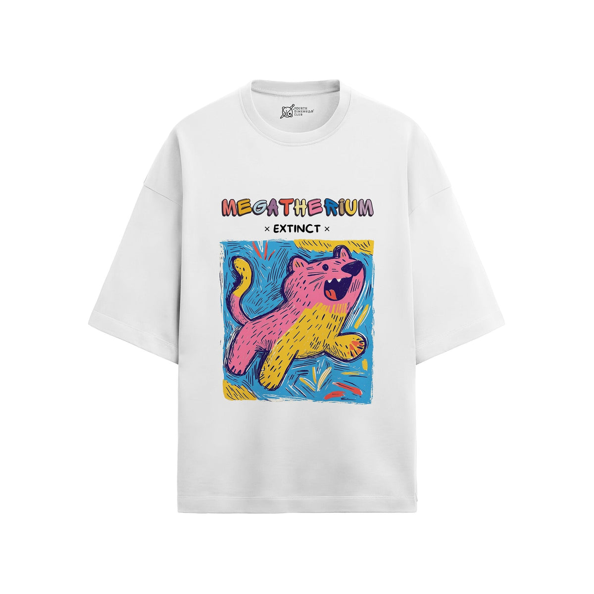French terry oversized t-shirt with Megatherium print