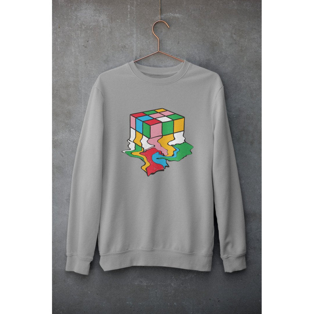 Melting Cube Unisex Sweatshirt — Grey