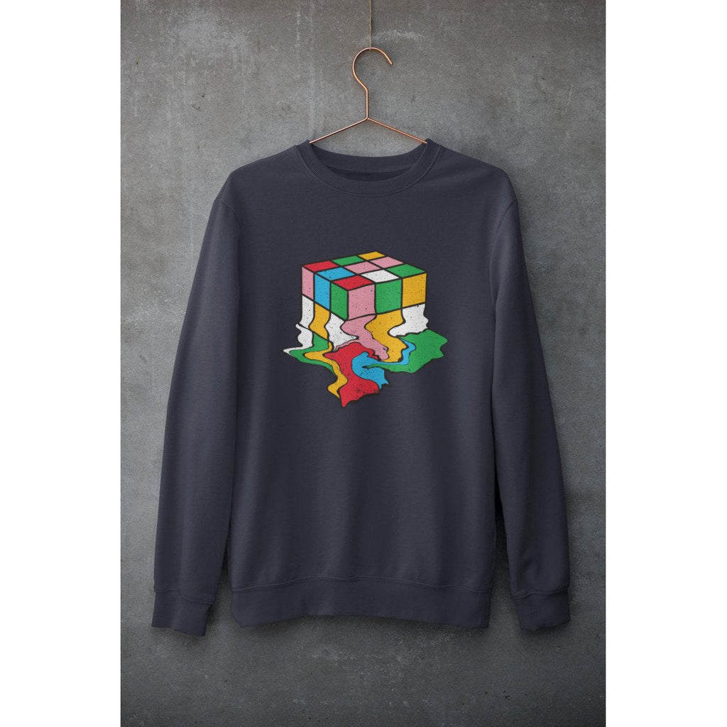 Melting Cube Unisex Sweatshirt — Navy