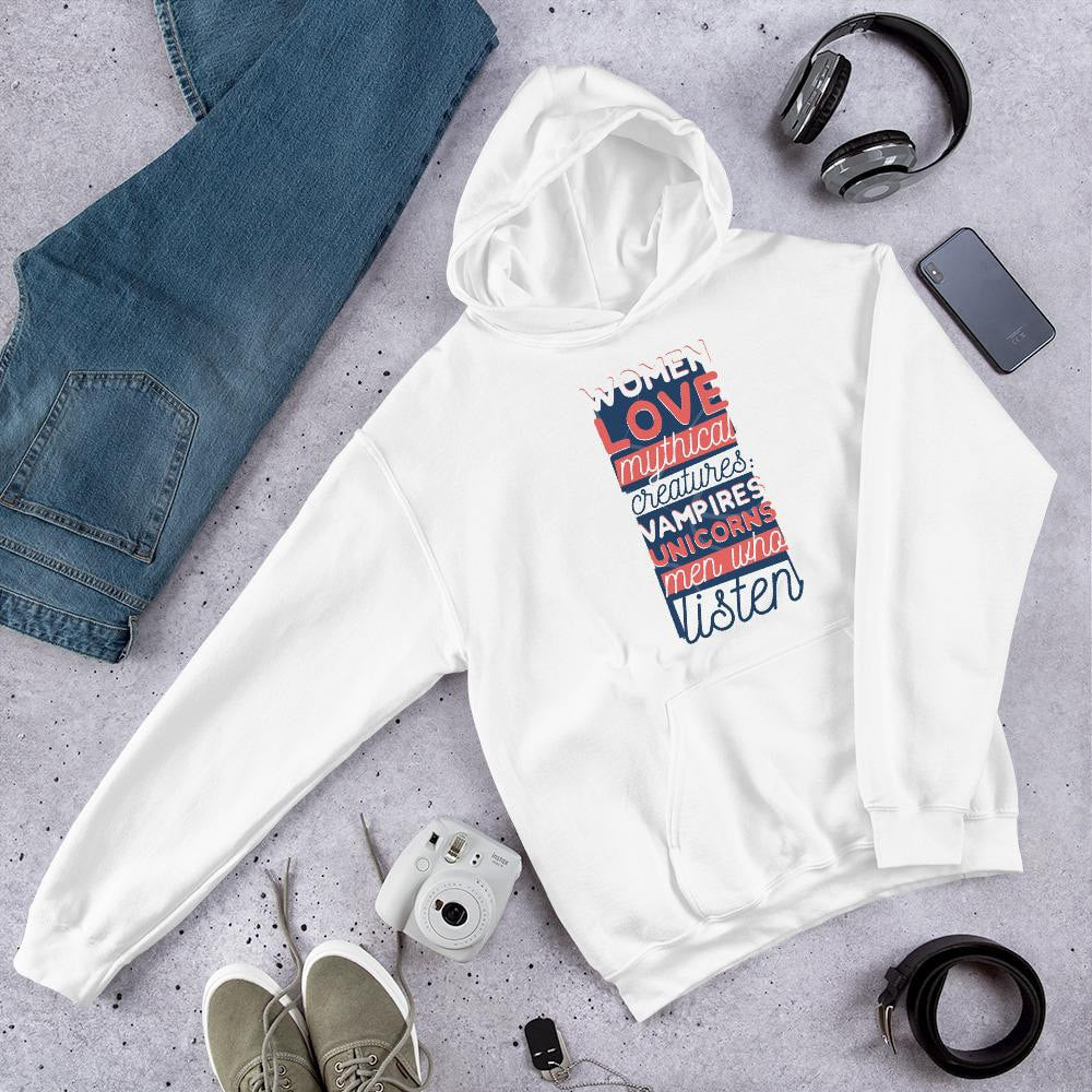Men Who Listen graphic hoodie – Fourth Dimension Club