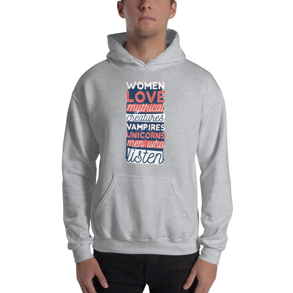 Men Who Listen Unisex Hooded Sweatshirt — detail view 2