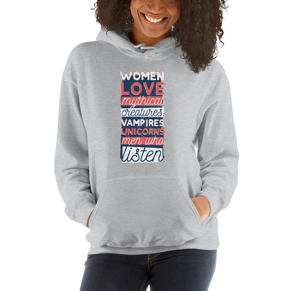Men Who Listen Unisex Hooded Sweatshirt — detail view 3