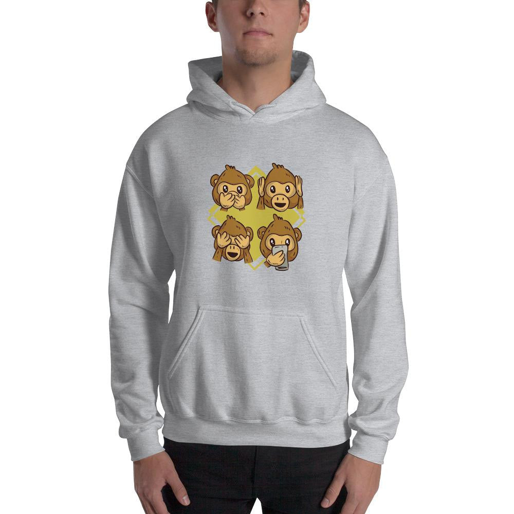 Monkey Phone Unisex Hooded Sweatshirt