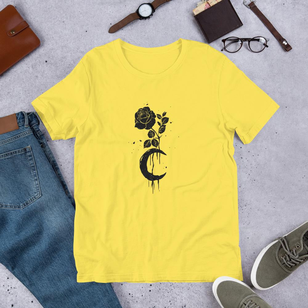 Moon Rose Half Sleeve T-Shirt — Yellow