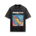 Cotton acid wash oversized t-shirt with Mosasaurus print