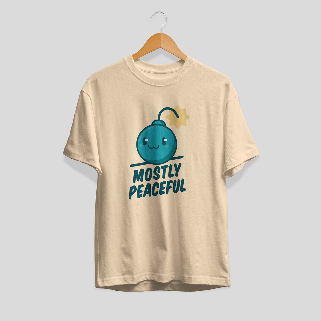 Mostly Peaceful graphic tee – Fourth Dimension Club