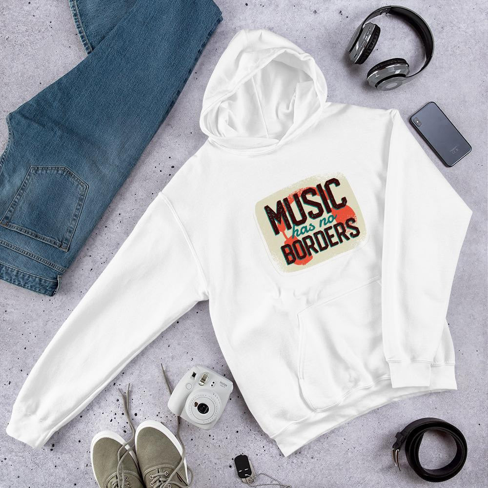 Music Has No Borders Unisex Hooded Sweatshirt