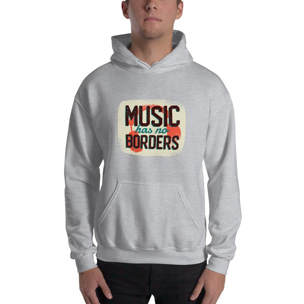 Music Has No Borders Unisex Hooded Sweatshirt — detail view 2